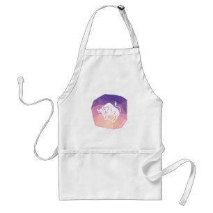 Avental Taurus apron em fundo rosa/roxo