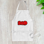 Avental Texto do Estilo do Grafite Vermelho Nulo<br><div class="desc">Cozinhe, assar ou grill com confiança neste avental do tipo grafite "BAD". A inscrição vermelha brilhante adiciona uma vibração divertida e elegante à sua cozinha ou à configuração de churrasco. Uma dádiva divertida para os que amam a arte urbana e não têm medo de trazer atitude para o seu jogo...</div>