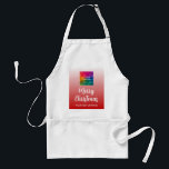 Avental Texto Personalizado ou Nome Mulheres Felizes Feliz<br><div class="desc">Personalizada Caligrafia Merry Christmas Text Mens Womens Red & White Modelo. Carregue seu próprio logotipo de foto ou empresa Elegante Modern Adulto Standard Apron. Compro Online de Mesa e Cozinha e comprares.</div>