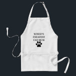 Avental Texto Personalizado Personalizado da Maior Mãe Cat<br><div class="desc">Seu gatinho e amigo felino preferidos sabe que você é a maior mãe do mundo. O texto deste design de impressão de pata pode ser personalizado e personalizado para uma frase de sua escolha. Você pode alterar a cor da fonte, o tamanho da fonte, a cor do plano de fundo...</div>