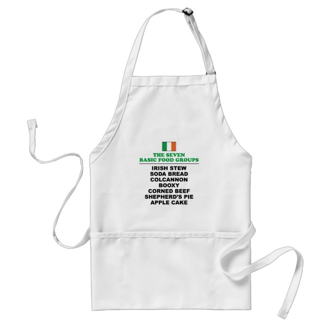 Avental The Seven Basic Food Groups Funny Irish (Frente)