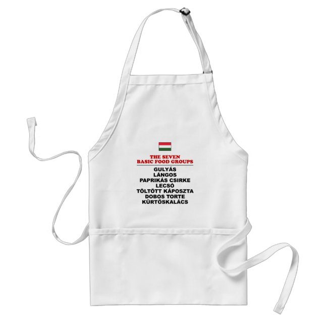 Avental The Seven Basic Food Groups Hungarian Adult Apron (Frente)