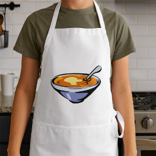 Avental Tigela de Sopa de Tomate com Colher