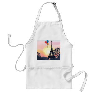 Avental Torre Eiffel de Aquarela com Balões