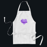 Avental Trácia em Roxo<br><div class="desc">Bonito nome de coração roxo design para Tracie. Um presente bonito para as meninas.</div>