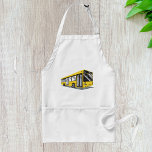 Avental Transporte Público de Barramento de Cidade Amarelo<br><div class="desc">Cozinhe em estilo com esta placa única de barramento amarelo. Apresentando uma ilustração ousada e moderna do ônibus urbano, este avental é perfeito para motoristas de ônibus, entusiastas de trânsito e qualquer um que ame designs de inspiração urbana. Produzido a partir de um tecido durável com um ajustado ajustável, ele...</div>
