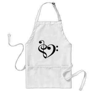 Avental Treble Clef Bass Clef Clef Clef Heart Music Lover