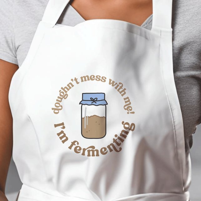 Avental Trendy Retro Sourdough Starter Bread Baker Engraça (Modern cute and fun sourdough bread enthusiast apron *mockup is Ai generated*)
