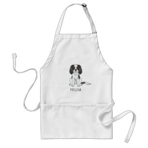 Avental Tricolor Cavalier King Charles Spaniel Dog & Name