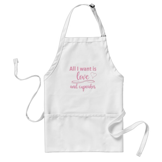 Avental Tudo o que eu quero é amor e cupcakes (Frente)
