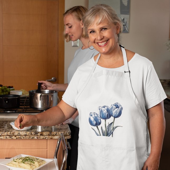 Avental Tulipas no Azul Delft (Criador carregado)