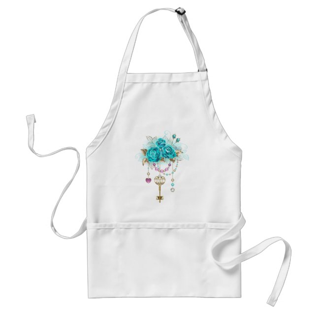 Avental Turquoise Roses with Keys (Frente)