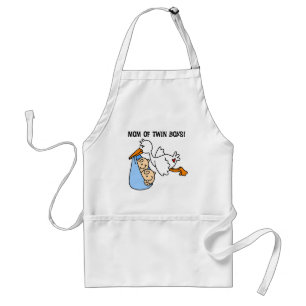 Avental Twin Boys, Camisetas e presentes da mamãe-Stork