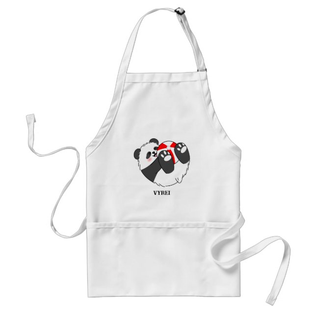 Avental Um Bebê Panda Fofo Brincando com uma Bola (Frente)