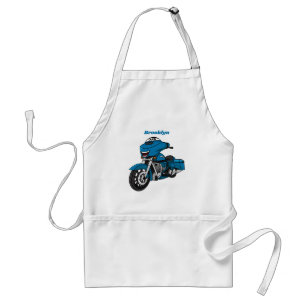 Avental Um desenho animado de moto azul e bonito
