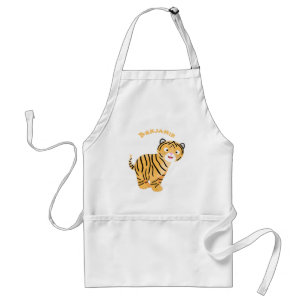 Avental Um desenho animado de tigre feliz