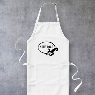 Avental Uniforme Branco Longo Personalizado com Bo
