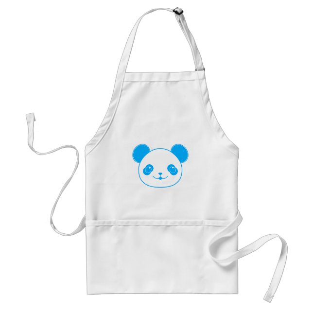 Avental Urso Panda de Kawaii Azul (Frente)