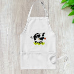 Avental Vaca Com Flor<br><div class="desc">Uma vaca branca e negra adorável com uma flor na boca. Esta design parece realmente eficaz nestes Apron</div>