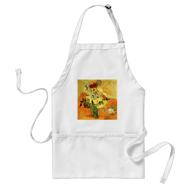 Avental Van Gogh Pintando Flores Fantasiosas Flores Vinhas (Frente)