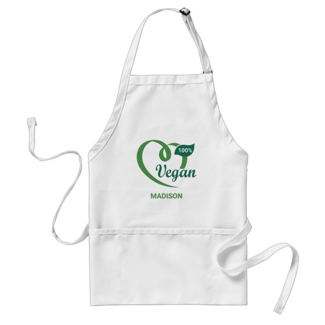 Avental Vegan de nome personalizado (Frente)