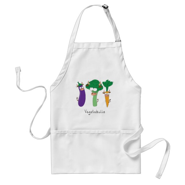 Avental Vegetais Touros Vegetais Engraçados Apron (Frente)