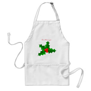 Avental Verde de Natal e Holly Holly Thunder_Cove vermelha