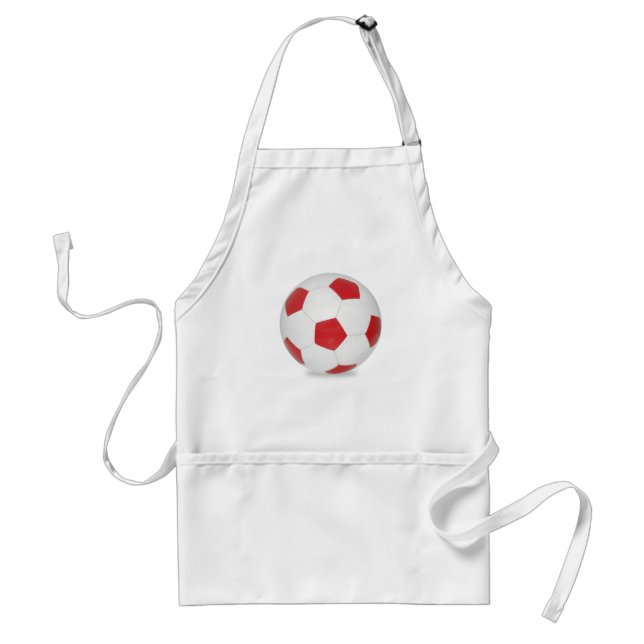 Avental Vermelho da bola de futebol (Frente)