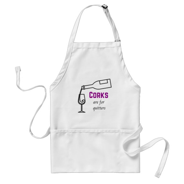 Avental Vinho Apron, Corks são para Quitters Apron (Frente)