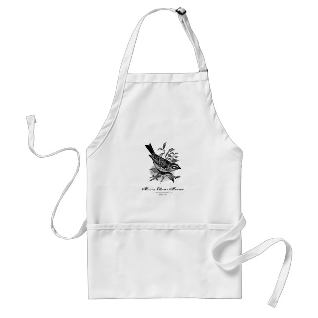 Avental Vintage Aroma preto e branco de aves da França (Frente)