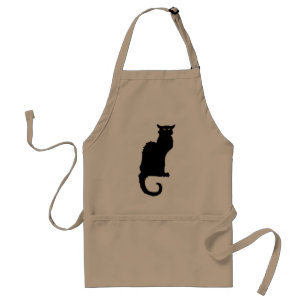 Avental Vintage Halloween, Spooky Art Nouveau Black Cat
