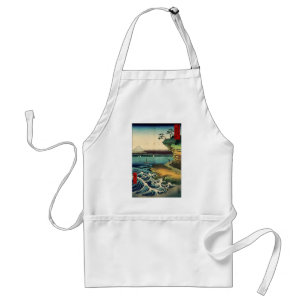 Avental Vintage Japonês Ukiyo-e Mt. Fuji 房州保田ノ海岸