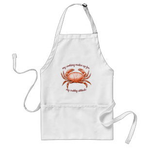 Avental Vintage Red Crab Good Cook Crabby Atitude Engraçad