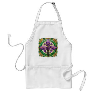 Avental Vitral Mardi Gras Fleur de lis