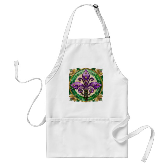 Avental Vitral Mardi Gras Fleur de lis  (Frente)