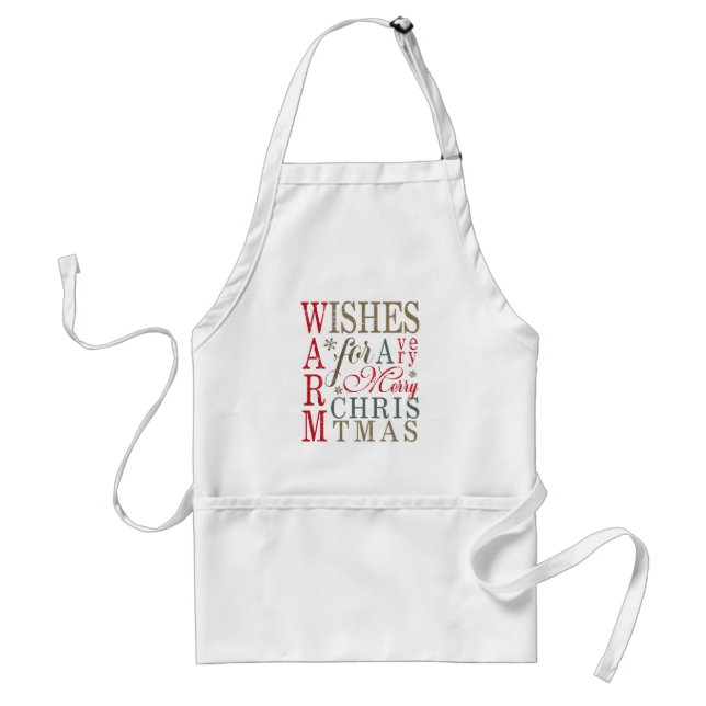 Avental Warm Wishes Typography Red/Green ID589 (Frente)
