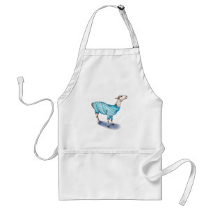 Avental Watercolor Llama em Blue Sweater