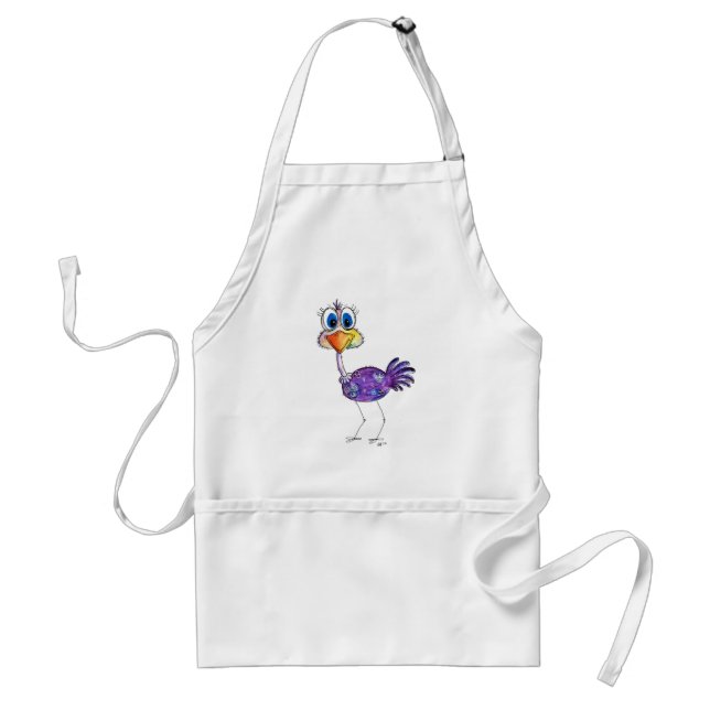 Avental Whimsic Happy Purple Ostrich (Frente)