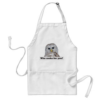 Avental "Who Cooks for You?" Barred Owl Apron
