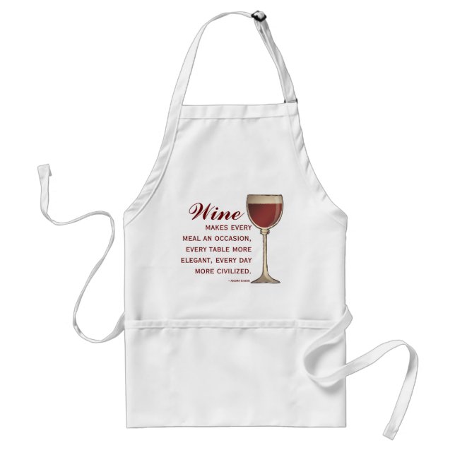 Avental Wineglass elegante do amante de vinho do vermelho (Frente)