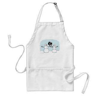 Avental Winter Holiday Border Collie Brincando com Neves