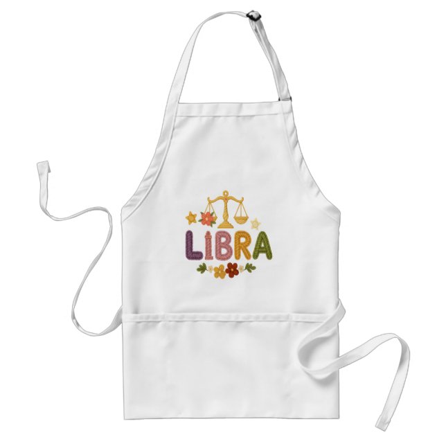 Avental Yarn-Inspired Libra Zodiac Adult Apron (Frente)