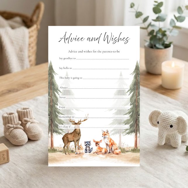 Aventura Começa Dicas e Desejos para Chuvada Flore (Let the Adventure Begin Woodland Animals Baby Shower Advice and Wishes Game)