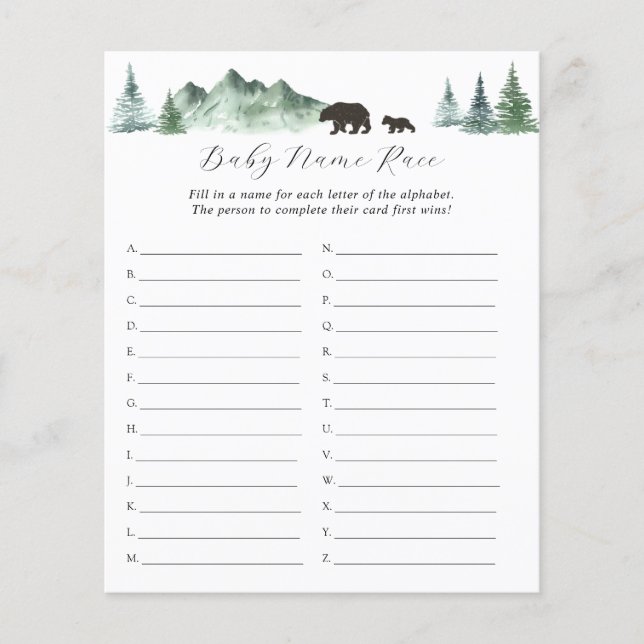 Aventura Começa Raça Do Nome Do Bear (Frente)