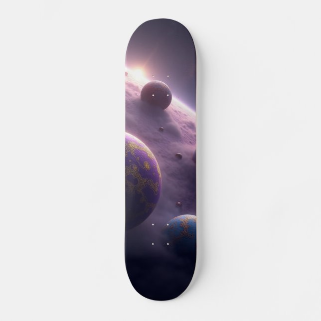 Aventura Cósmica: Design de Skateboard Espaço & Pl (Frente)