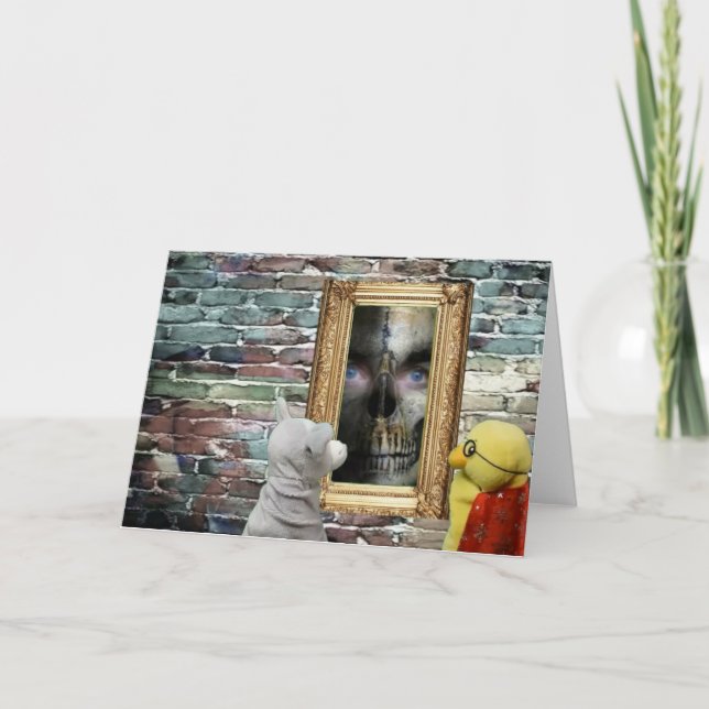 Aventura de Halloween. Cartão de Saudação (Frente)