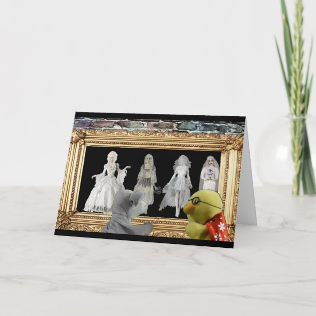 Aventura de Halloween. Cartão de Saudação (Frente)