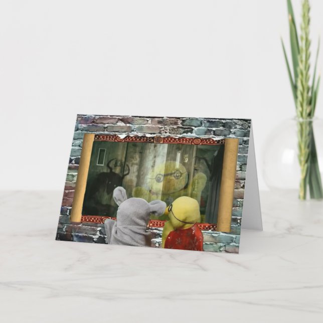 Aventura de Halloween. Cartão de Saudação (Frente)