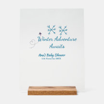 Aventura de Inverno aguarda blue snowflake baby sh