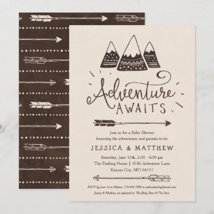 "Aventura" Rústica Espera Convites De Bebê